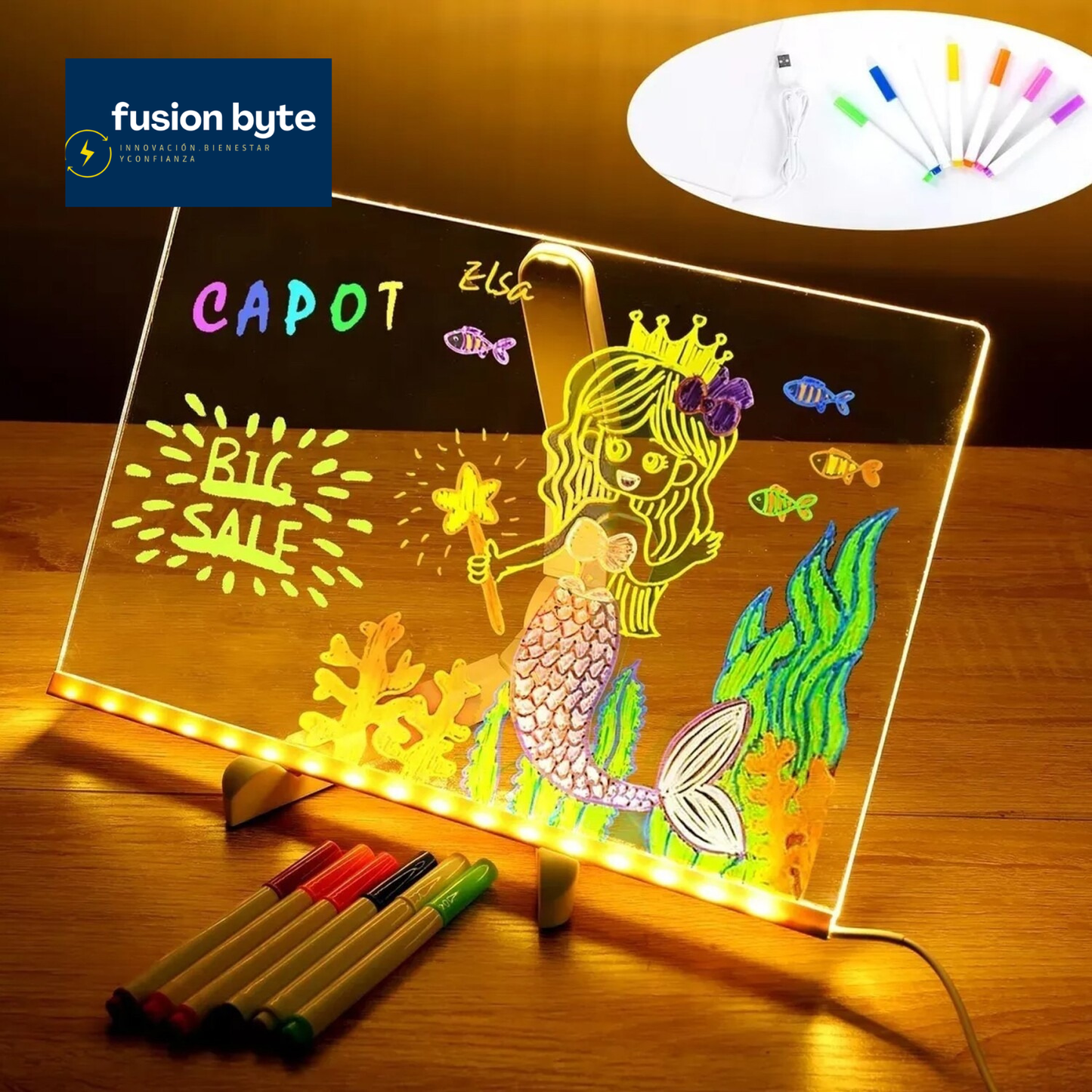 PIZARRA MAGICA LED 🪄+ lápices