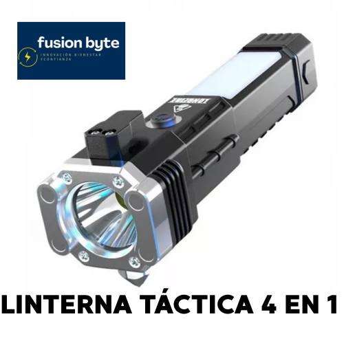 Linterna Táctica  De Seguridad 4 EN 1