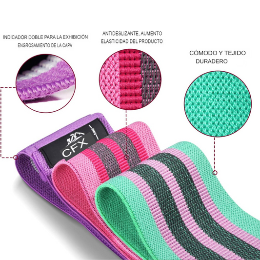 Set de 3 Bandas Elásticas de Fitness