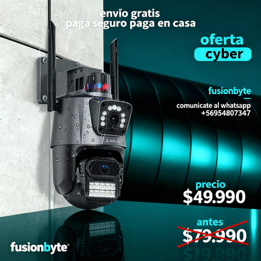 Camara Exterior de Vigilancia Doble Lente FULL